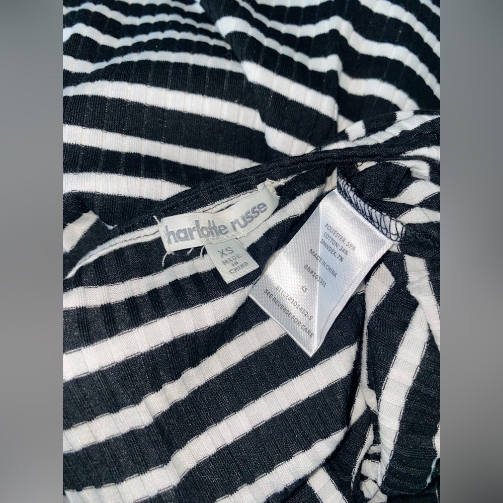 Charlotte Russe Black/White Striped Tie Front Dress - Picture 3 of 4